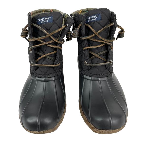 Sperry Women's Saltwater Quilted Duck Boot 6M Black - Picture 2 of 12